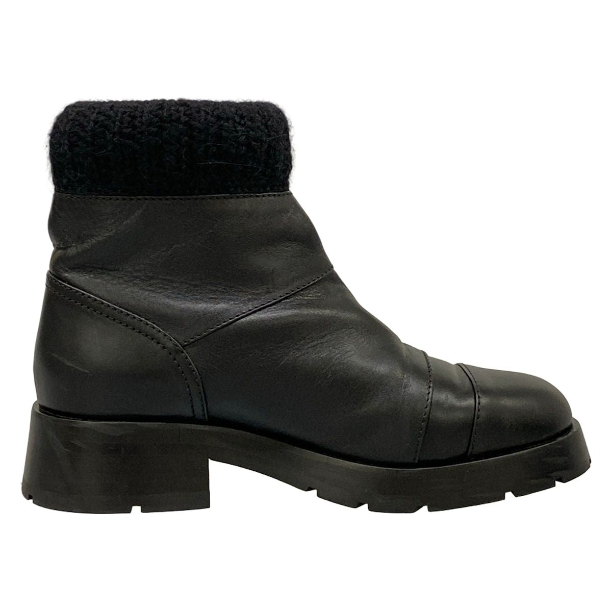 Chanel Short Boots Black CC Logo Fleece Leather — view 2