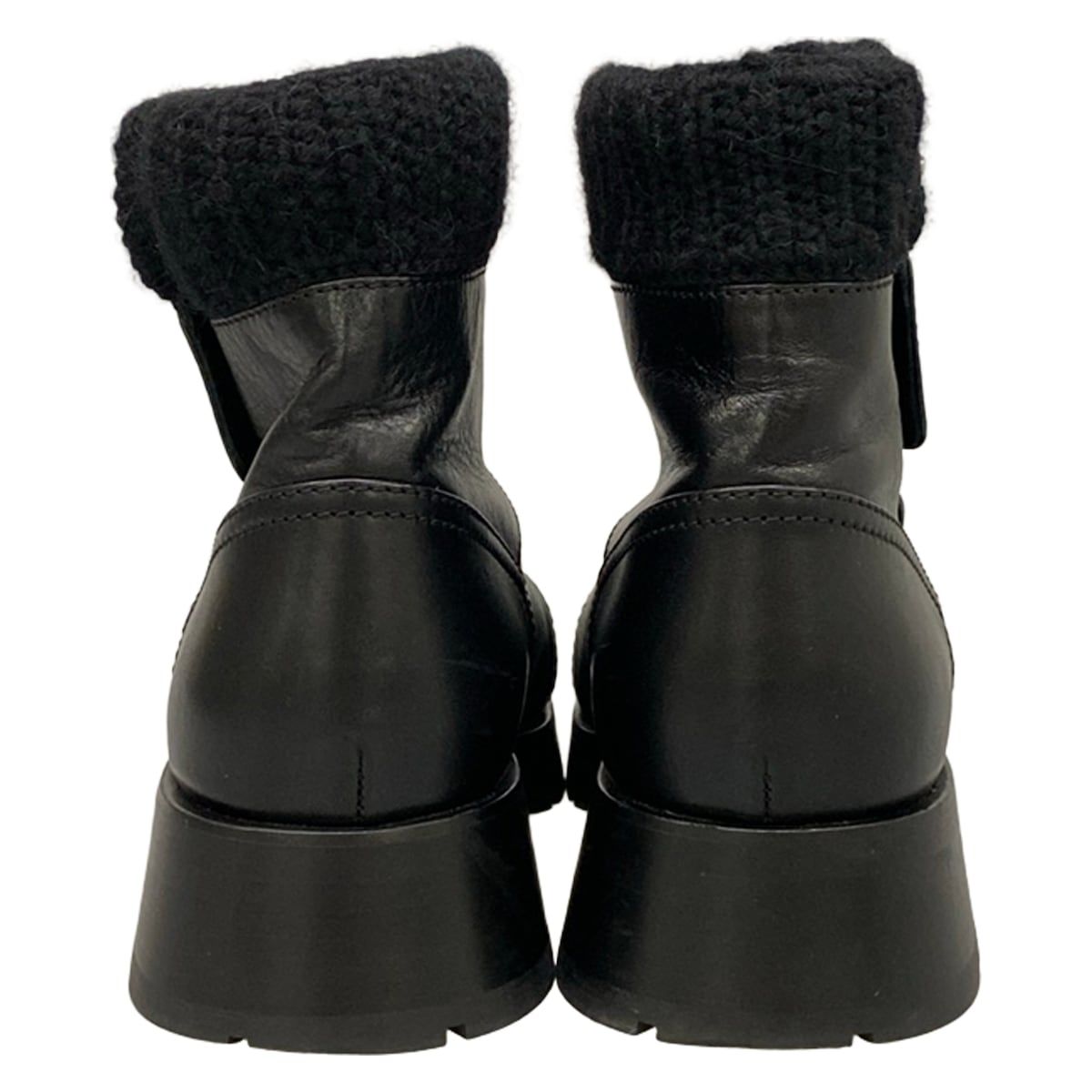 Chanel Short Boots Black CC Logo Fleece Leather — view 6