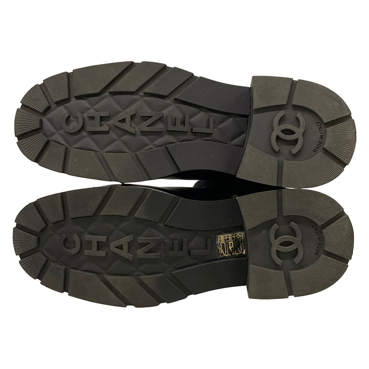 Chanel Short Boots Black CC Logo Fleece Leather — view 8