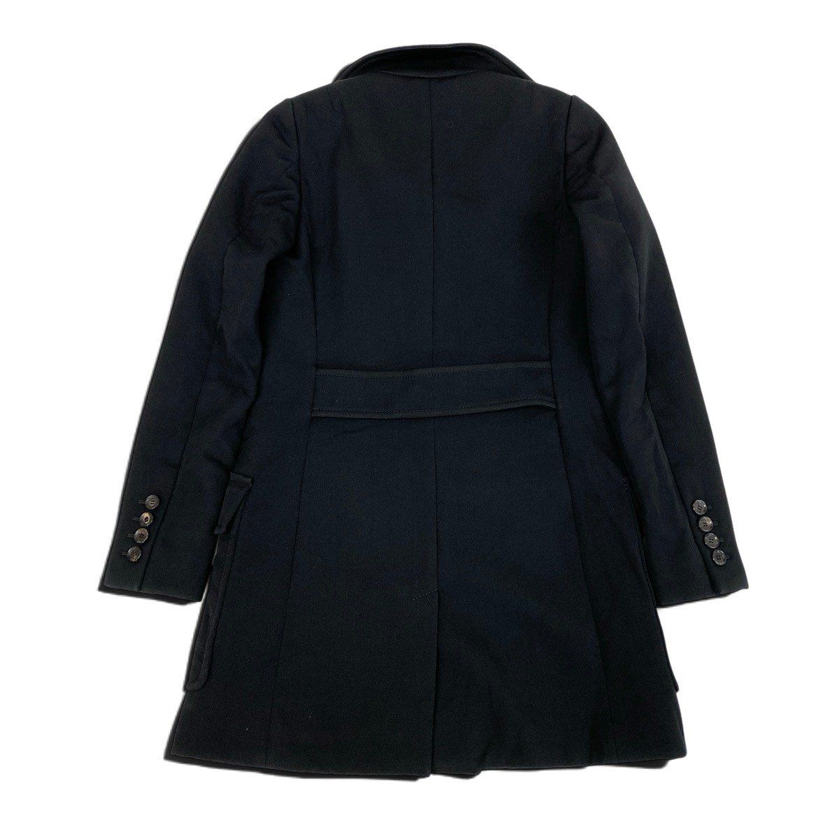 Gucci Double Breasted Pea Coat Notch Lapel Black 40 — view 3