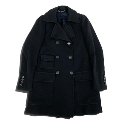 Gucci Double Breasted Pea Coat Notch Lapel Black 40 — view 2