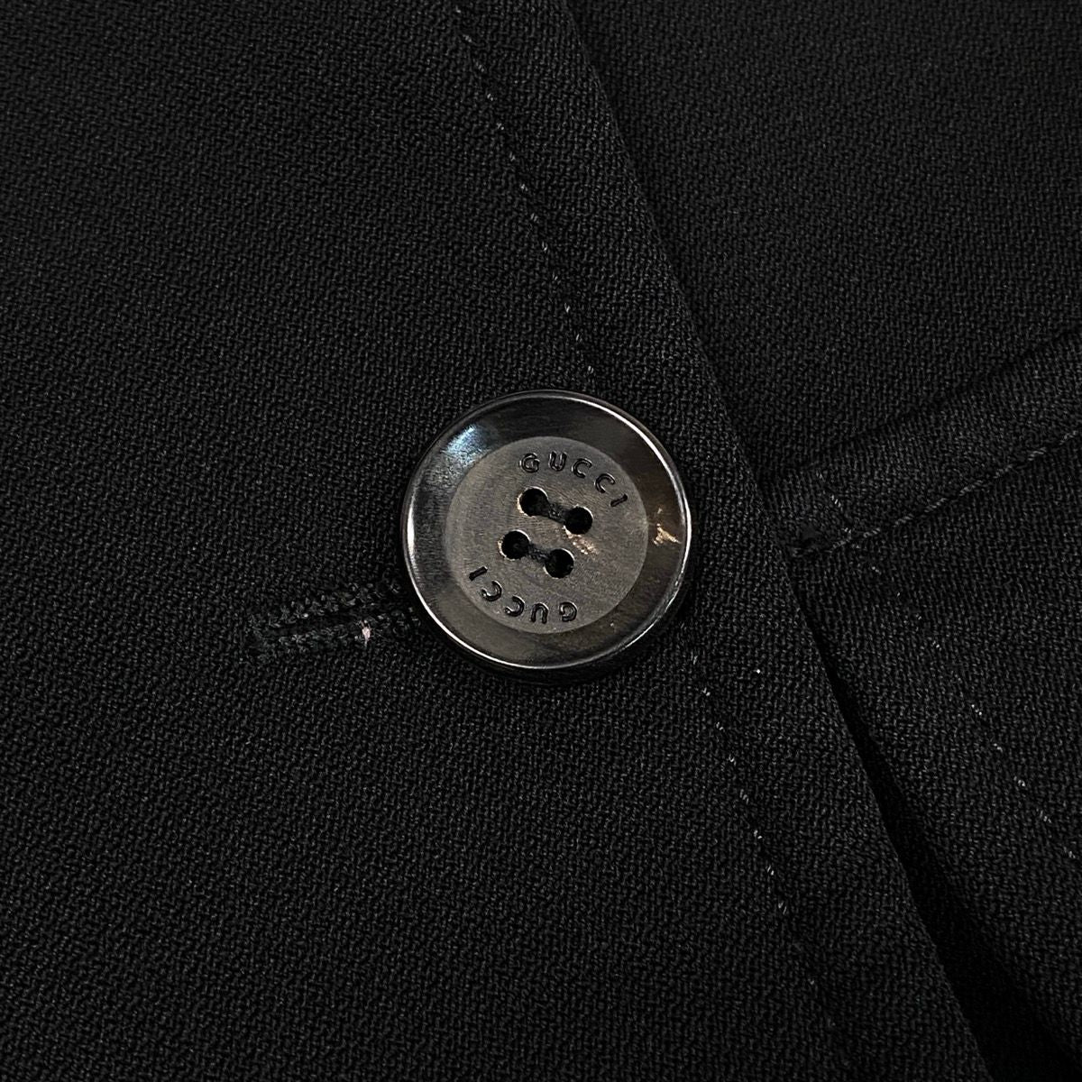 Gucci Double Breasted Pea Coat Notch Lapel Black 40 — view 7