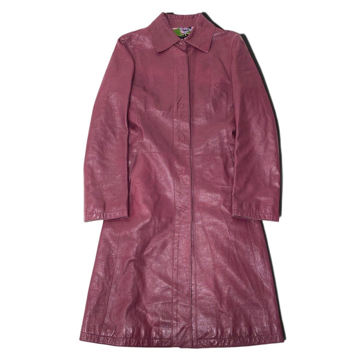 Dolce & Gabbana D&G & Leather Coat Lining Floral Pattern Purple 40 — view 2