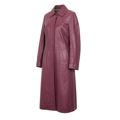 Dolce & Gabbana D&G & Leather Coat Lining Floral Pattern Purple 40