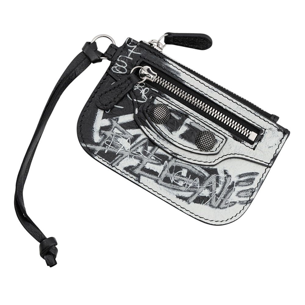 Balenciaga Coin Purse Le Cagole Graffiti Black White