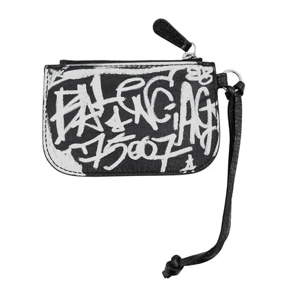 Balenciaga Coin Purse Le Cagole Graffiti Black White — view 3