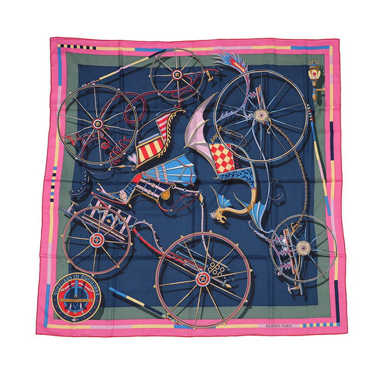 Hermes Scarf Carre 140 Geant Voitures en Quilibre Cashmere Silk