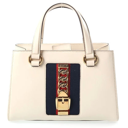 Gucci Sylvie Sherry Line Leather 2-Way Bag Gold Ivory