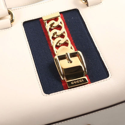 Gucci Sylvie Sherry Line Leather 2-Way Bag Gold Ivory — view 7