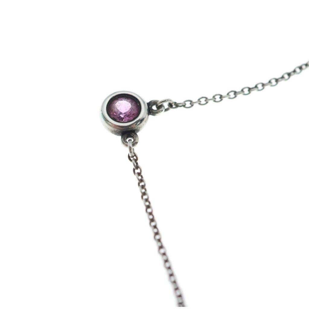 Tiffany & Co by the Yard Pink Sapphire Pendant Chain Silver — view 5