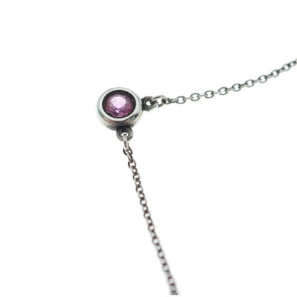 Tiffany & Co by the Yard Pink Sapphire Pendant Chain Silver — view 5