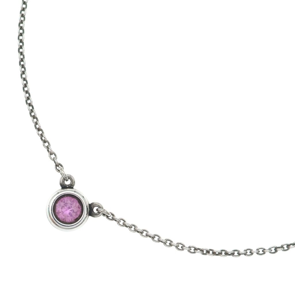 Tiffany & Co by the Yard Pink Sapphire Pendant Chain Silver