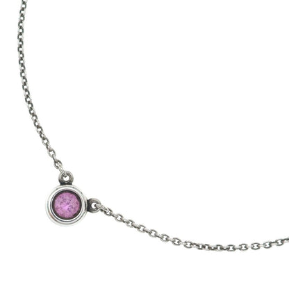 Tiffany & Co by the Yard Pink Sapphire Pendant Chain Silver