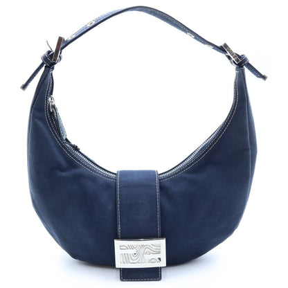 Fendi Bucket Shoulder Bag Navy Canvas