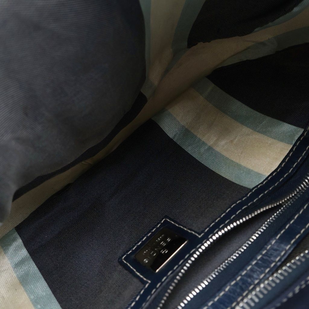 Fendi Bucket Shoulder Bag Navy Canvas — view 8