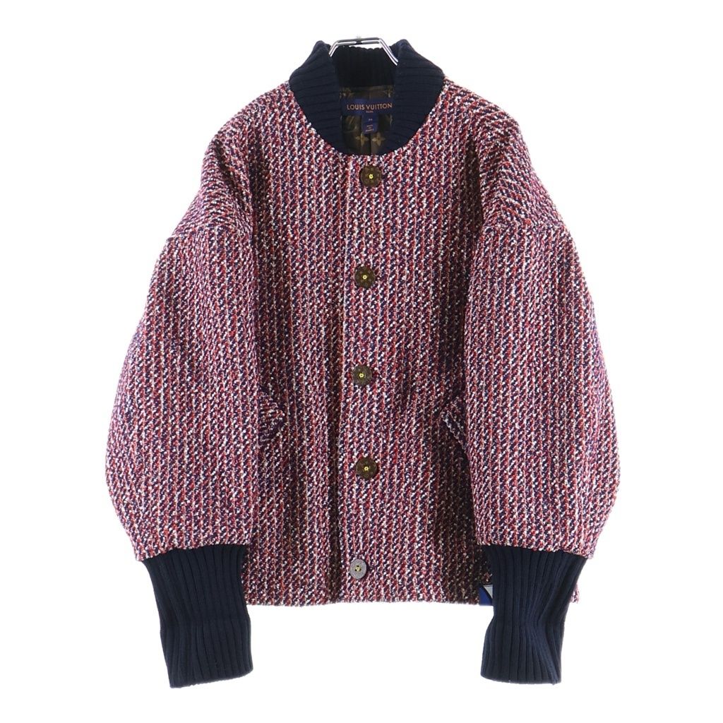 Louis Vuitton Monogram Tricolor Boucle Tweed Jacket Red