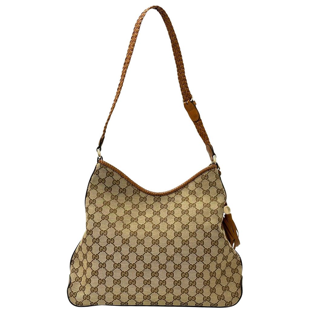 Gucci Marrakech Shoulder Bag GG Canvas Brown Gold Large Everyday — view 2
