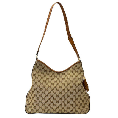 Gucci Marrakech Shoulder Bag GG Canvas Brown Gold Large Everyday — view 2