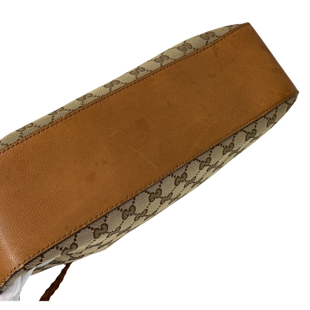 Gucci Marrakech Shoulder Bag GG Canvas Brown Gold Large Everyday — view 7