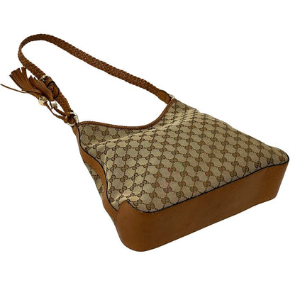 Gucci Marrakech Shoulder Bag GG Canvas Brown Gold Large Everyday — view 4