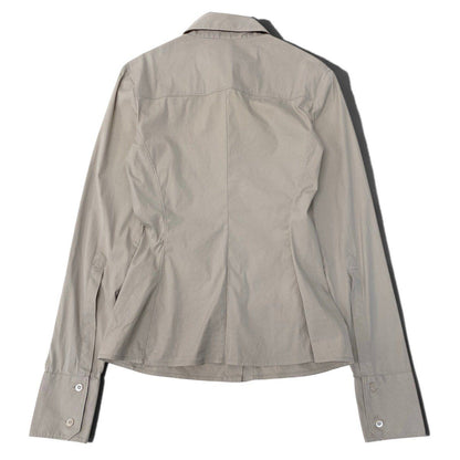 Gucci Tom Ford Era Y2k Long Sleeve Shirt Waist Darts Beige Cotton 40 — view 3