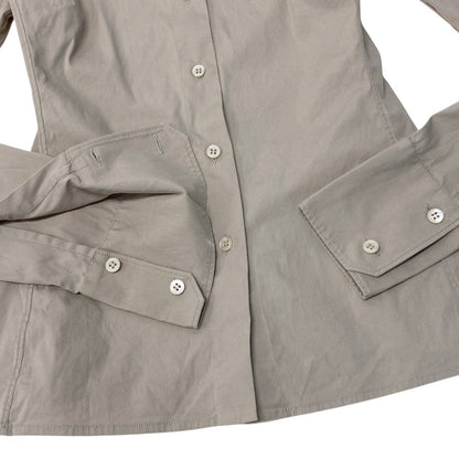 Gucci Tom Ford Era Y2k Long Sleeve Shirt Waist Darts Beige Cotton 40 — view 5