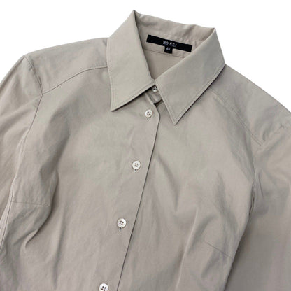 Gucci Tom Ford Era Y2k Long Sleeve Shirt Waist Darts Beige Cotton 40 — view 4