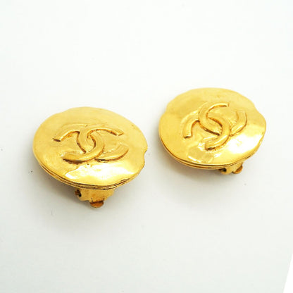 Chanel Earrings Vintage CC Logo Gold Plated — view 2