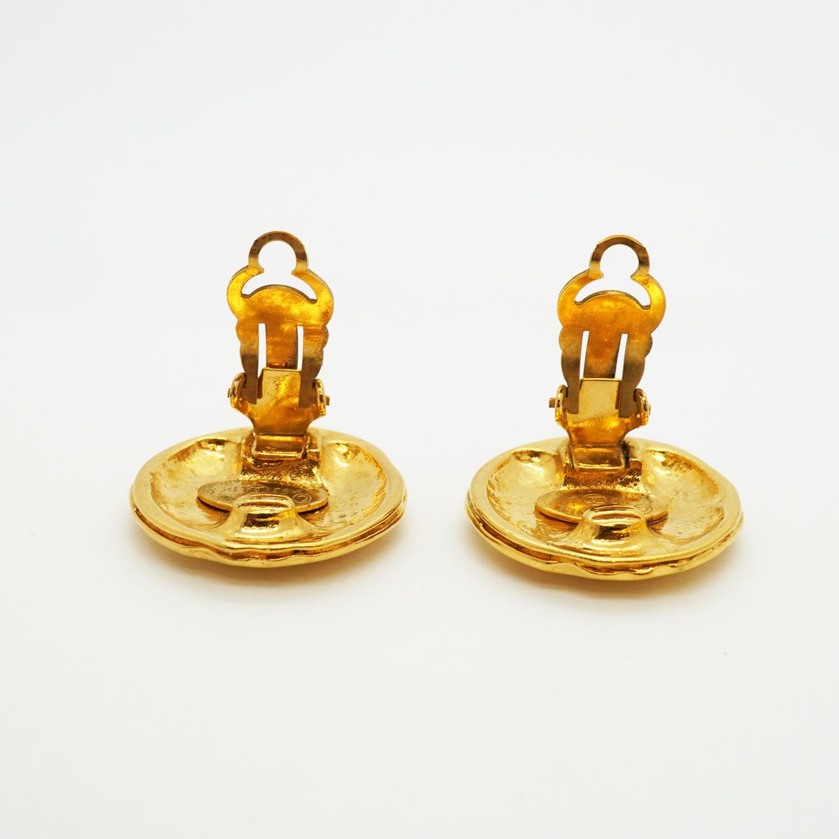 Chanel Earrings Vintage CC Logo Gold Plated — view 6