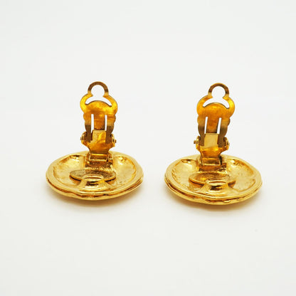 Chanel Earrings Vintage CC Logo Gold Plated — view 6