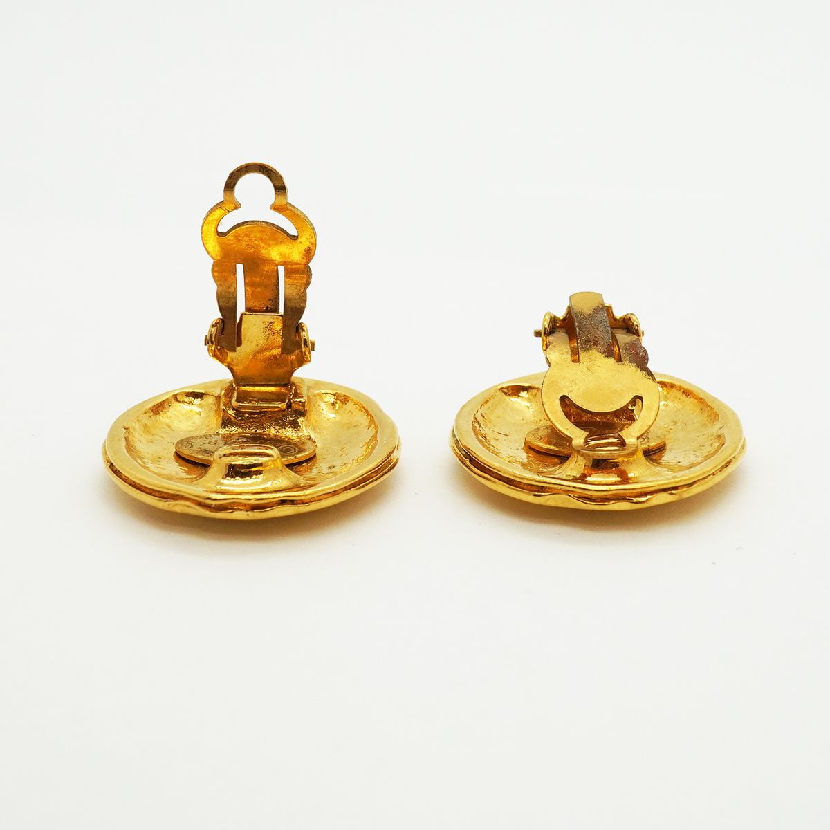 Chanel Earrings Vintage CC Logo Gold Plated — view 3