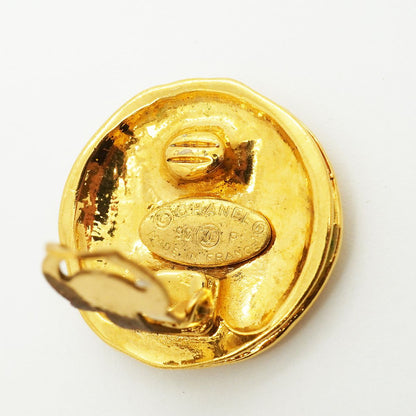 Chanel Earrings Vintage CC Logo Gold Plated — view 4
