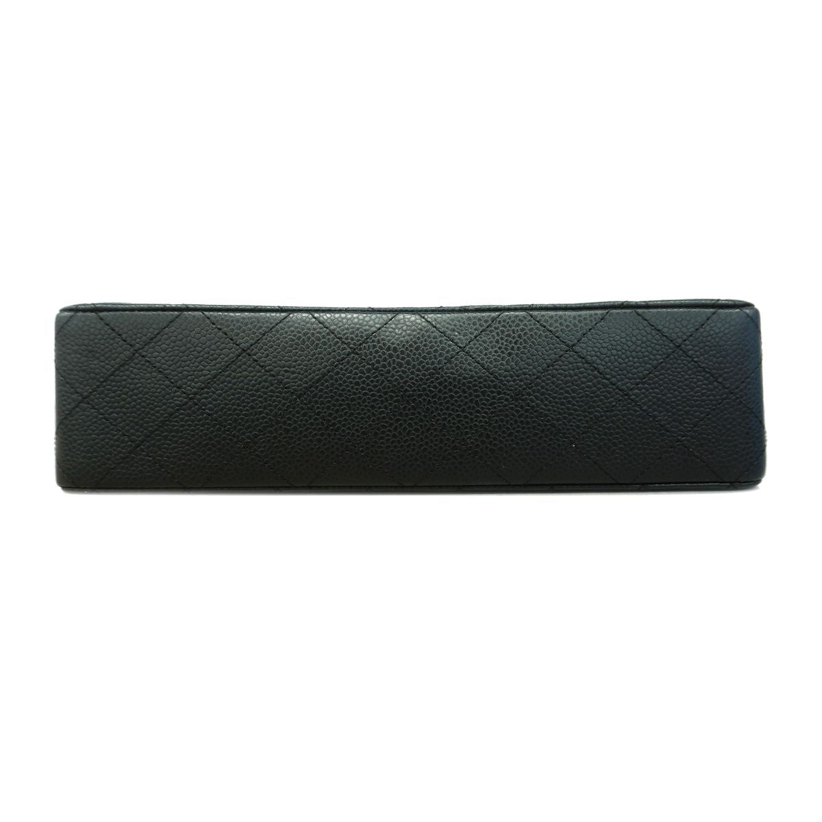 Chanel Shoulder Bag Quilted Caviar Leather Black Silver — view 3