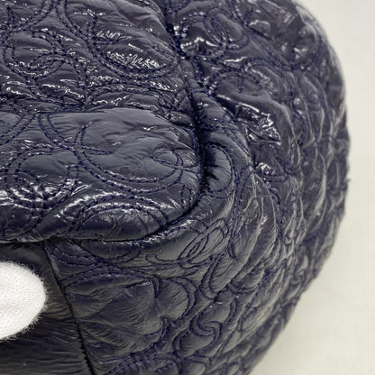 Chanel Shoulder Bag Leather Navy Silver — view 6