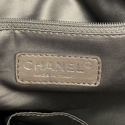 Chanel Shoulder Bag Leather Navy Silver — view 5