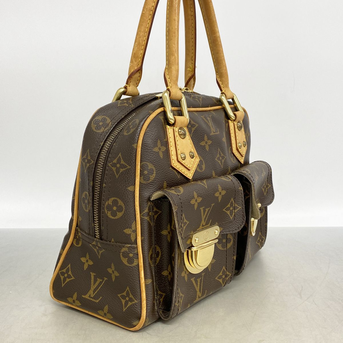 Louis Vuitton Handbag Monogram Manhattan PM Brown — view 2