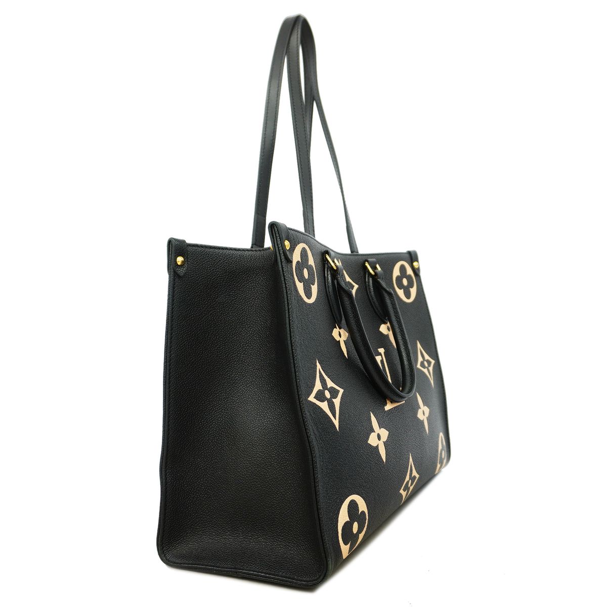 Louis Vuitton Tote Bag Monogram Empreinte Bicolor On The Go MM Black Beige 2-Way — view 2