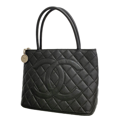 Chanel Tote Bag Reissue Caviar Leather Black Silver