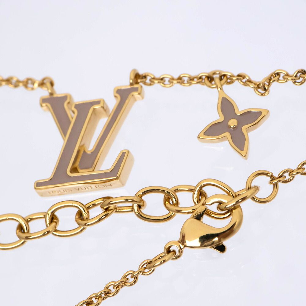 Louis Vuitton Necklace LV Iconic Enamel Monogram Flower Brown Clair — view 6