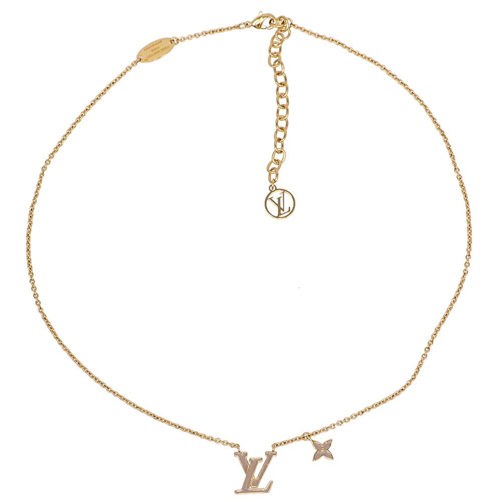 Louis Vuitton Necklace LV Iconic Enamel Monogram Flower Brown Clair
