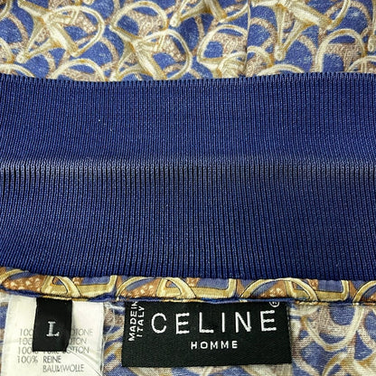 Celine Short Sleeve Polo Shirt Navy Dark Brown Multi L — view 6