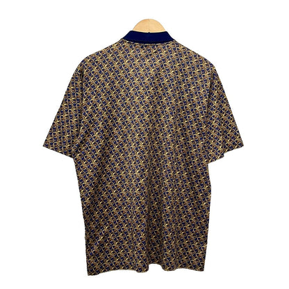 Celine Short Sleeve Polo Shirt Navy Dark Brown Multi L — view 2