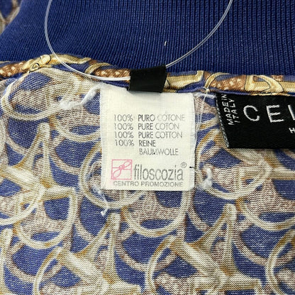 Celine Short Sleeve Polo Shirt Navy Dark Brown Multi L — view 4