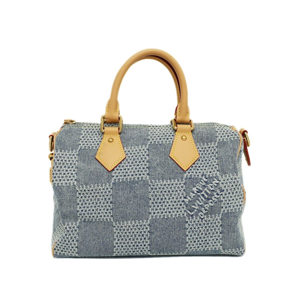 Louis Vuitton Speedy Bandouliere 25 Shoulder 2-Way Damier Denim Mini Boston Bag