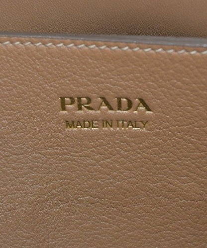 Prada Buckle Double with Belt Small Soft Gray Leather Handbag — view 5