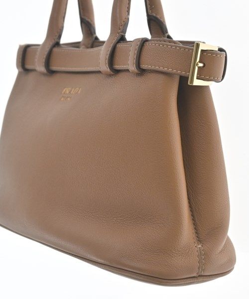 Prada Buckle Double with Belt Small Soft Gray Leather Handbag — view 7