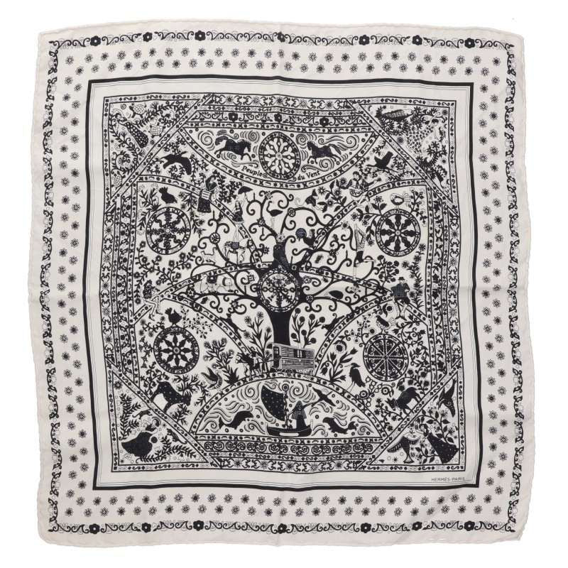 Hermes Carre 55 Peuple du Vent People of the Wind Silk Scarf 55