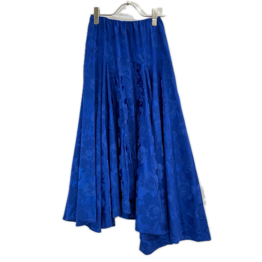 Balenciaga Blue Flower Pattern Asymmetric Long Skirt 34