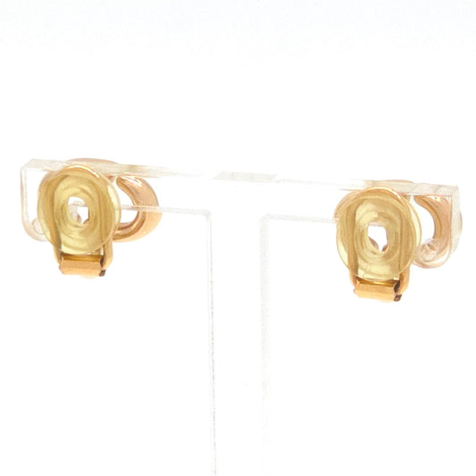 Dior CD Navy Earrings Clip-On CD Signature Gold Tone Metal Bag Booklet