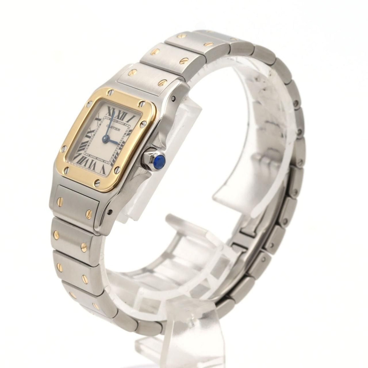 Cartier Santos Galbee SM Stainless Steel Yellow Gold Quartz Watch — view 2